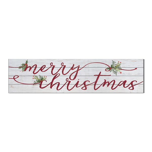 40x10 Whitewash Slat Sign Merry Christmas