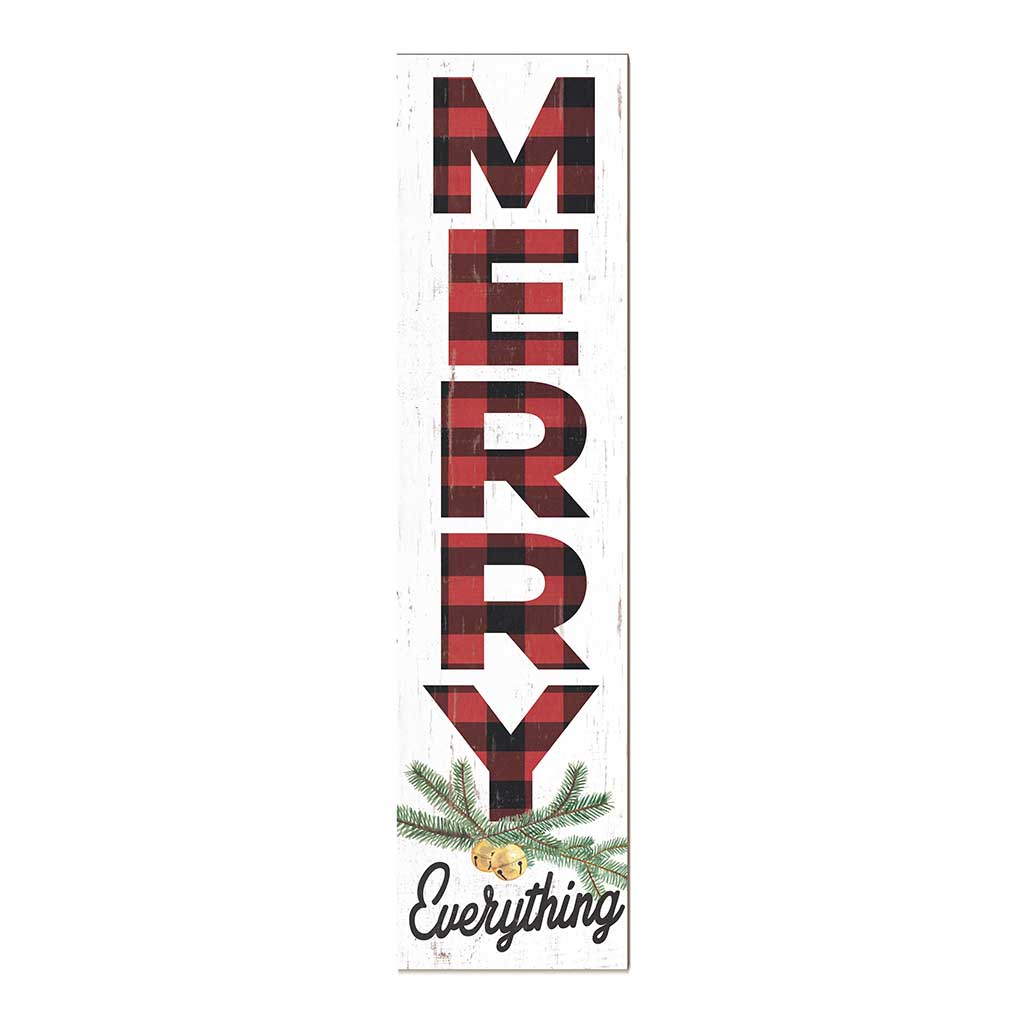 11x46 Merry Everything Red Plaid Leaner Sign
