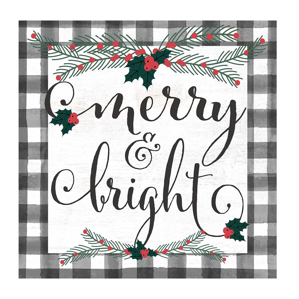 10x10 Merry and Bright Holly Buffalo Check Sign