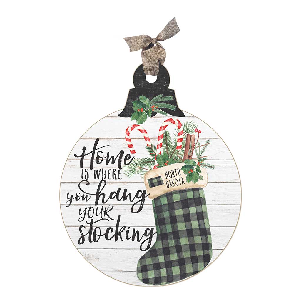 Home Is Where Hang Stocking Large Ornament Sign North Dakota