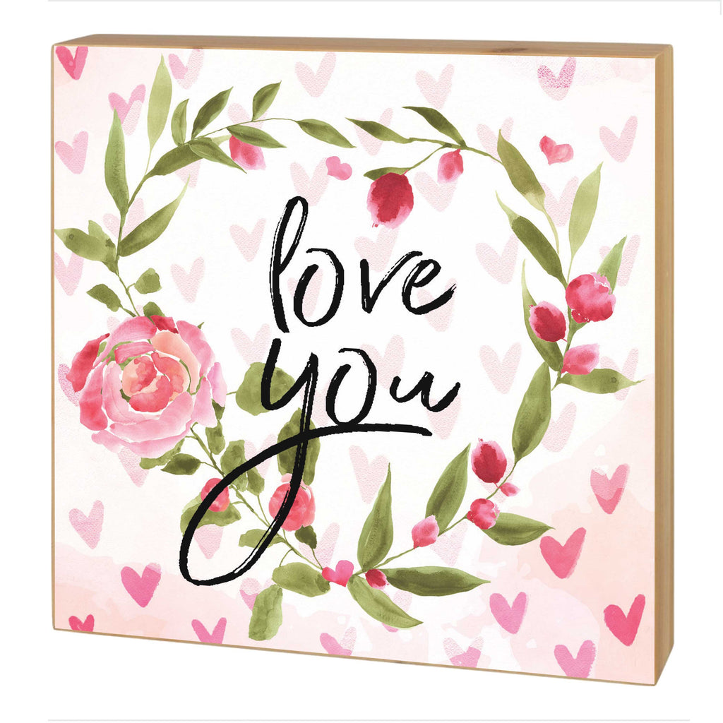 5x5 Love You Floral Heart Block