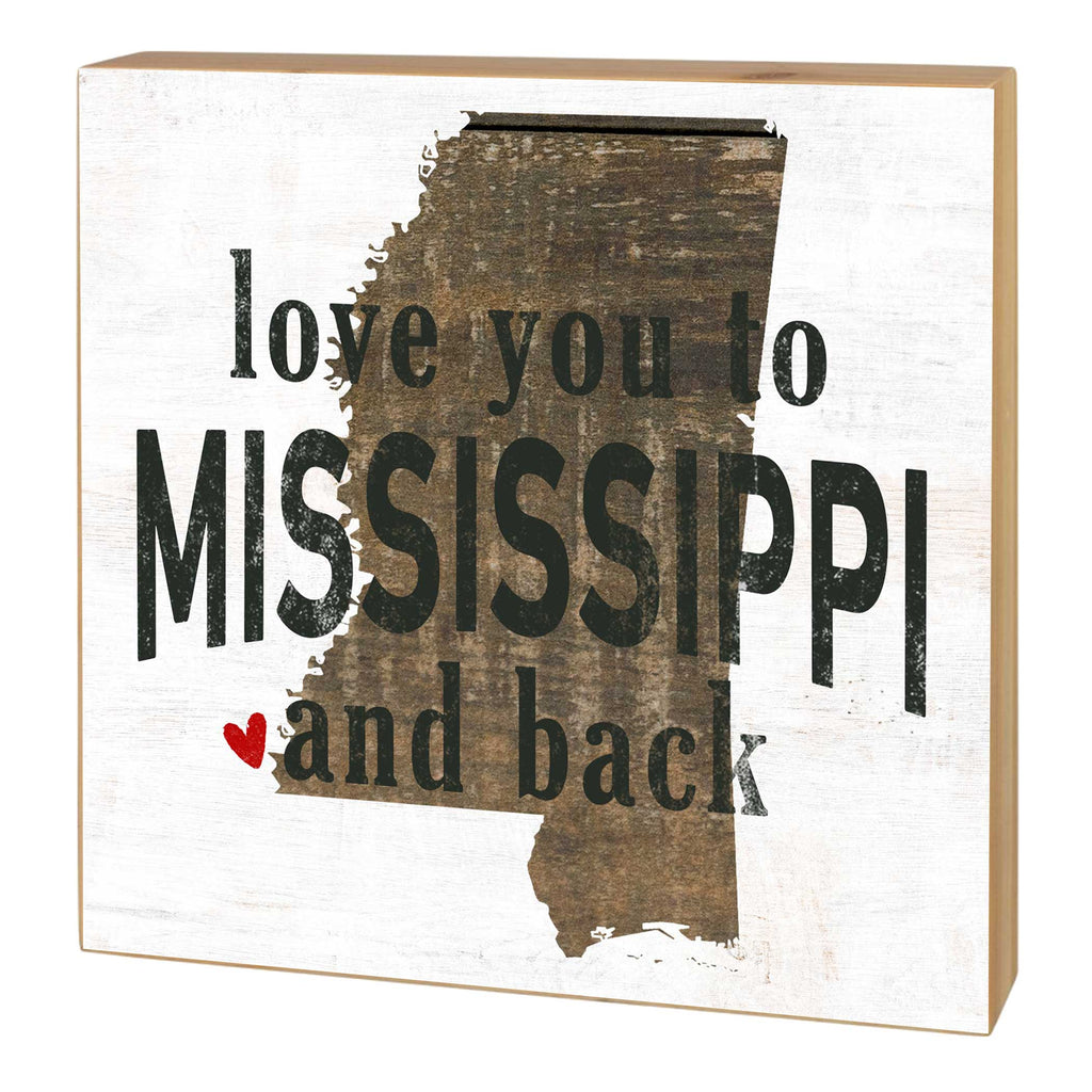 5x5 Love You To State Block Mississippi