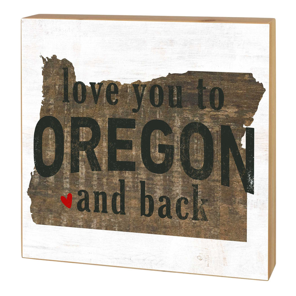 5x5 Love You To State Block Oregon