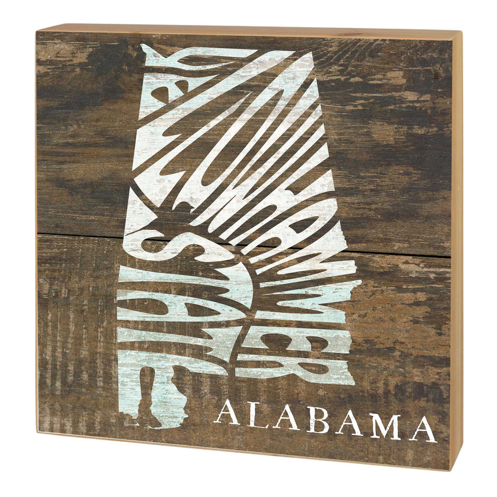 5x5 State Slogan Block Alabama