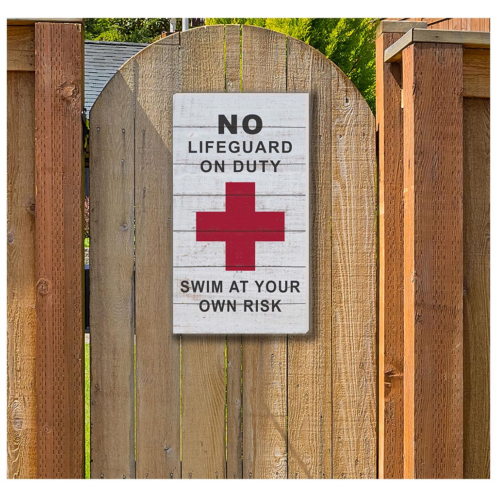 11x20 Indoor Outdoor Whitewash Sign No Lifeguard