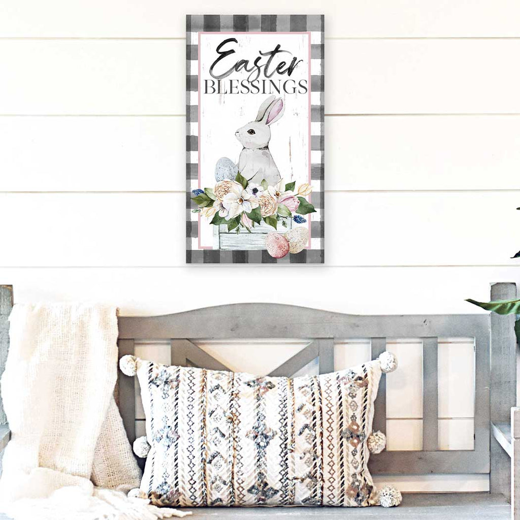 11x20 Easter Blessings Buffalo Print Indoor Outdoor Sign