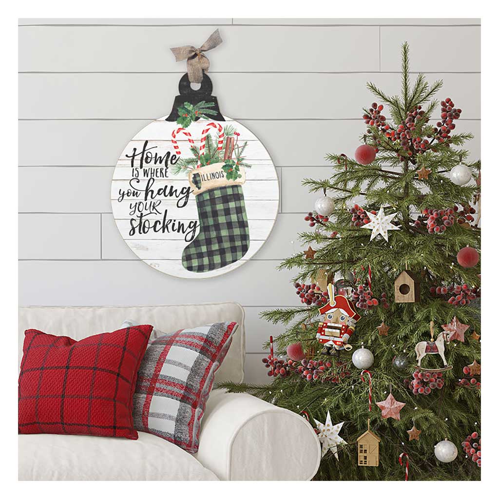 Home Is Where Hang Stocking Large Ornament Sign Illinois