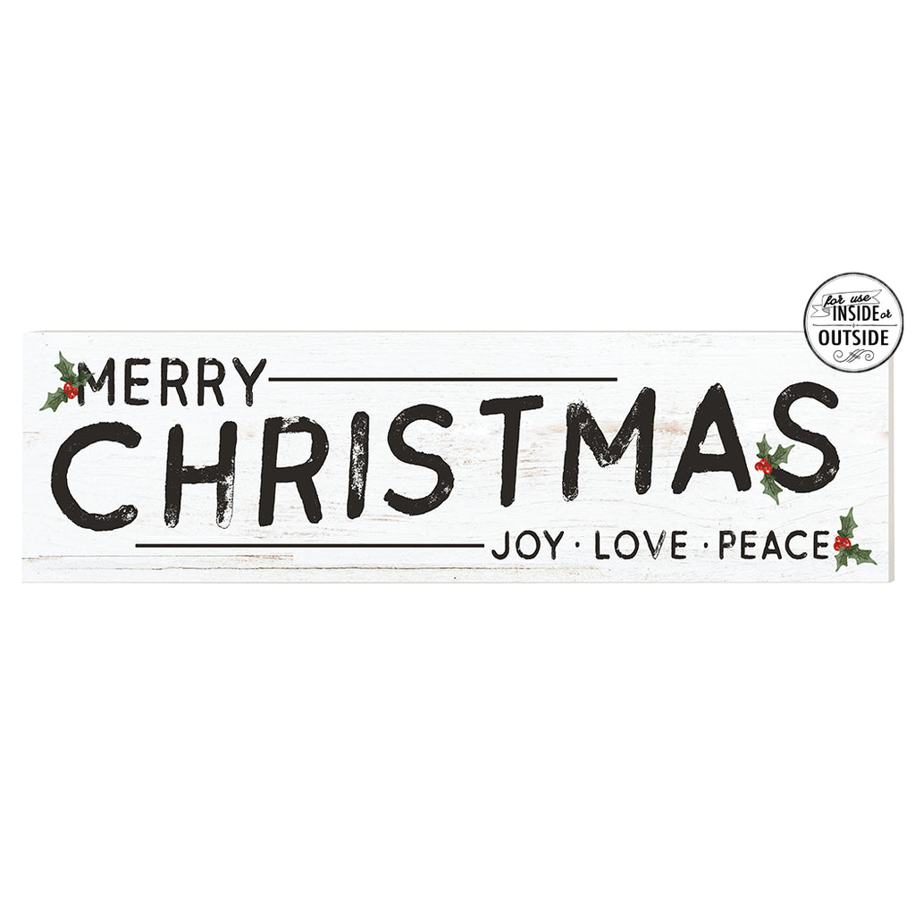 35x10 Indoor Outdoor Whitewash Merry Christmas Love Joy Peace Sign