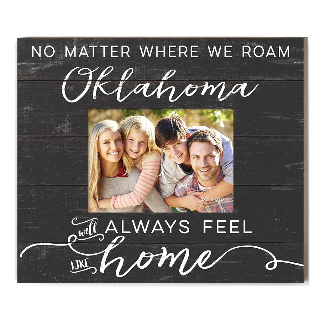 Weathered Charcoal Slat Photo Frame Feels Like Home Oklahoma
