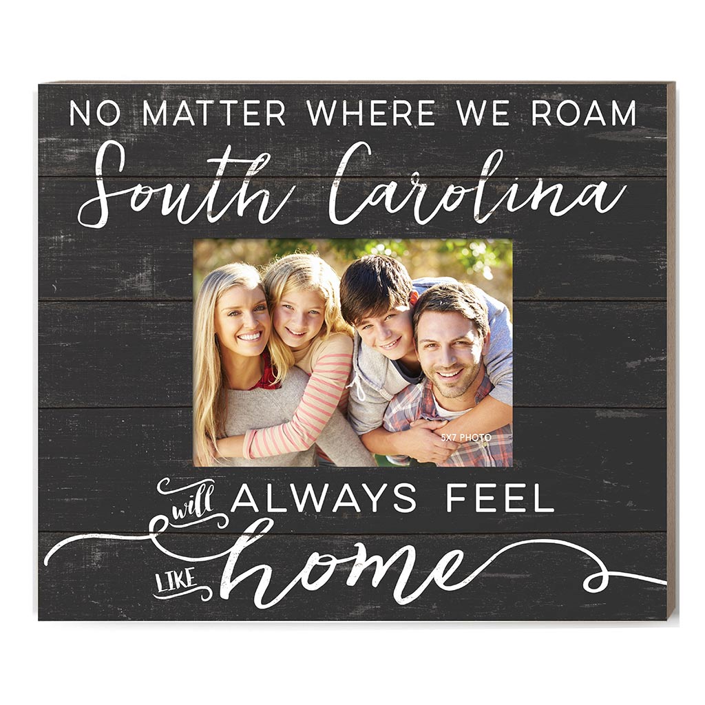 Weathered Charcoal Slat Photo Frame Feels Like Home South Carolina