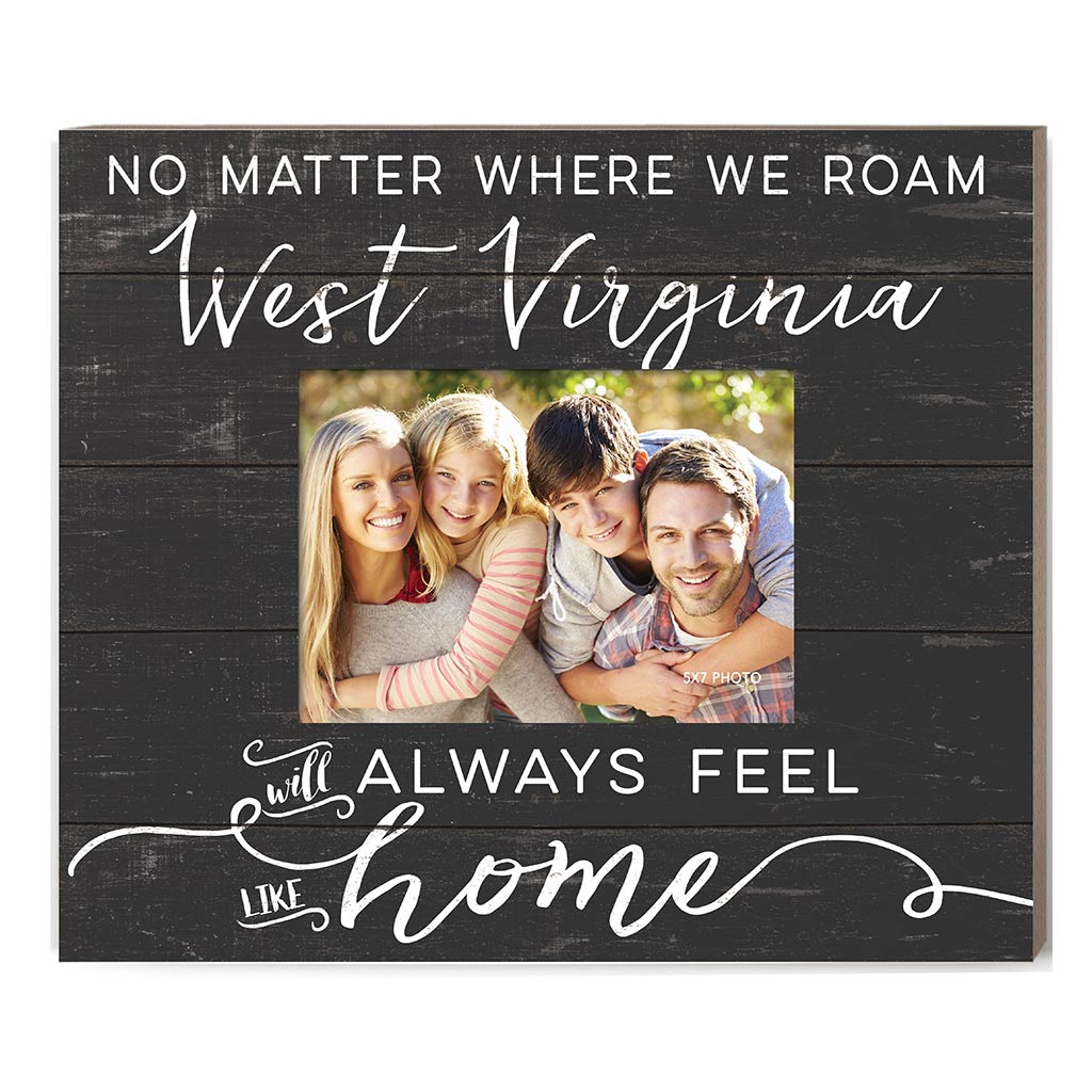 Weathered Charcoal Slat Photo Frame Feels Like Home West Virginia