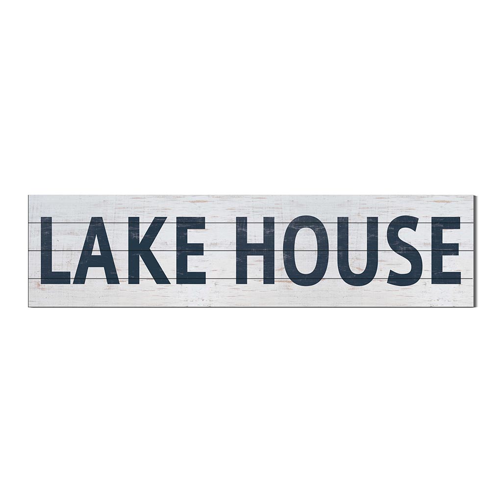 40x10 Whitewash Slat Sign LAKE HOUSE