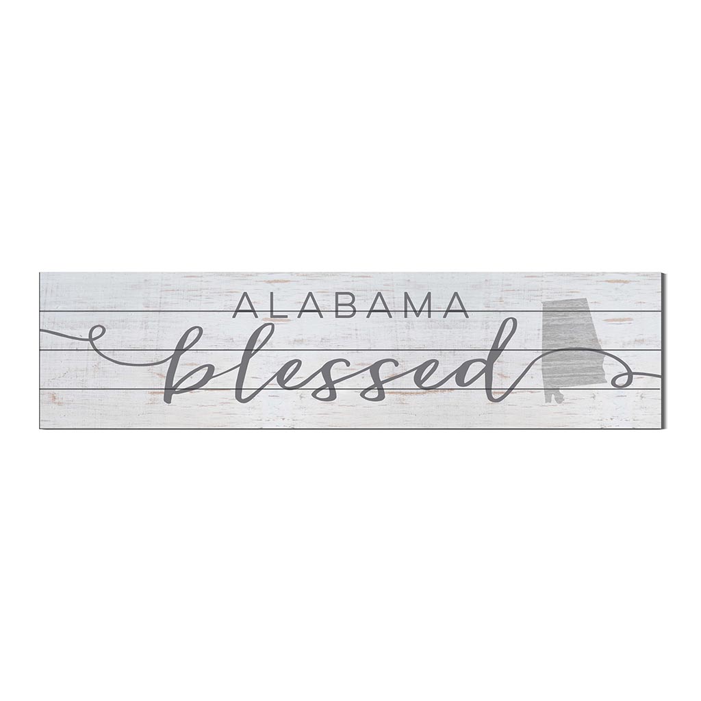 40x10 Whitewash Slat Sign State Blessed Alabama