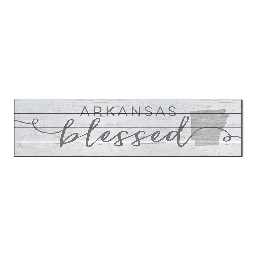 40x10 Whitewash Slat Sign State Blessed Arkansas