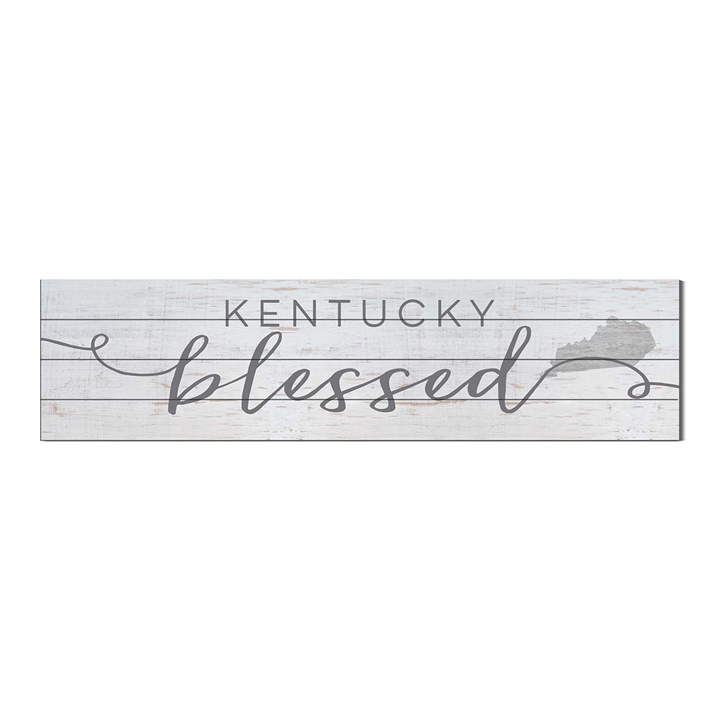 40x10 Whitewash Slat Sign State Blessed Kentucky