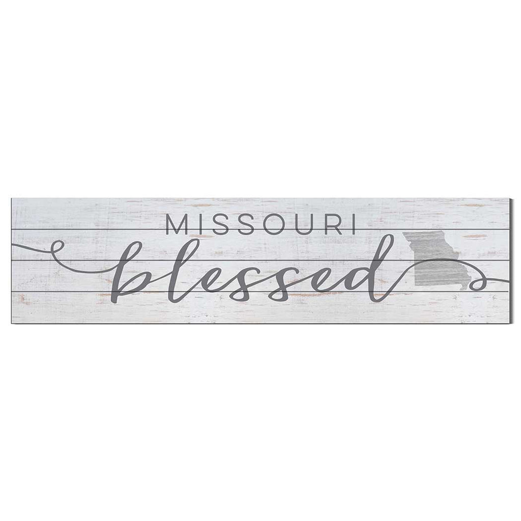 40x10 Whitewash Slat Sign State Blessed Missouri