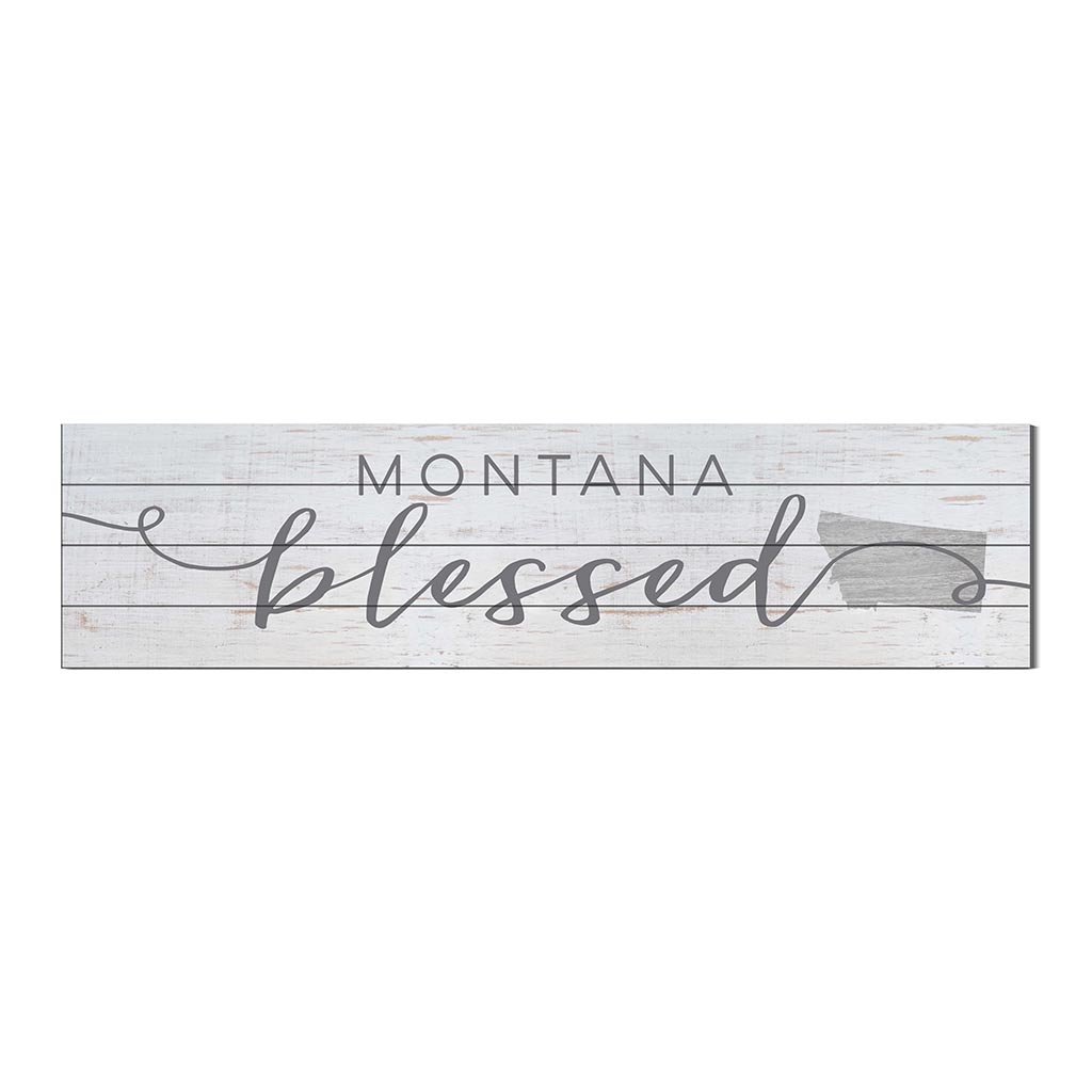 40x10 Whitewash Slat Sign State Blessed Montana