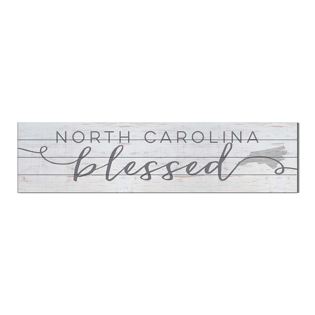 40x10 Whitewash Slat Sign State Blessed North Carolina
