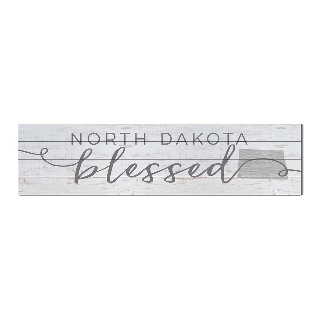 40x10 Whitewash Slat Sign State Blessed North Dakota