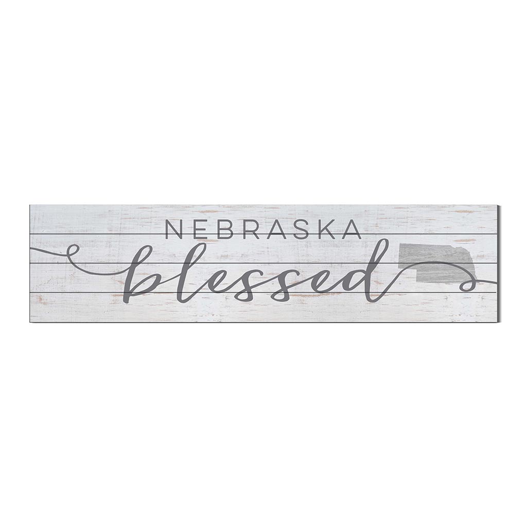 40x10 Whitewash Slat Sign State Blessed Nebraska