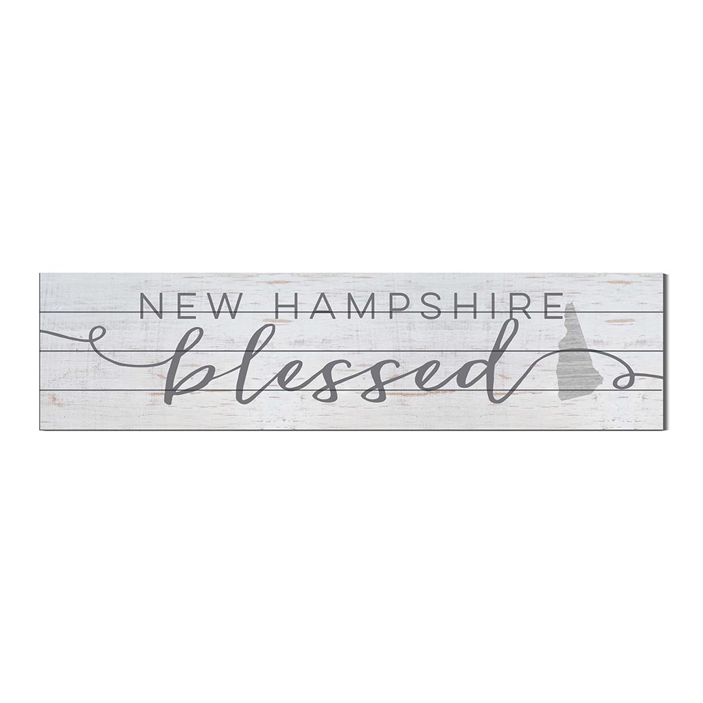 40x10 Whitewash Slat Sign State Blessed New Hampshire