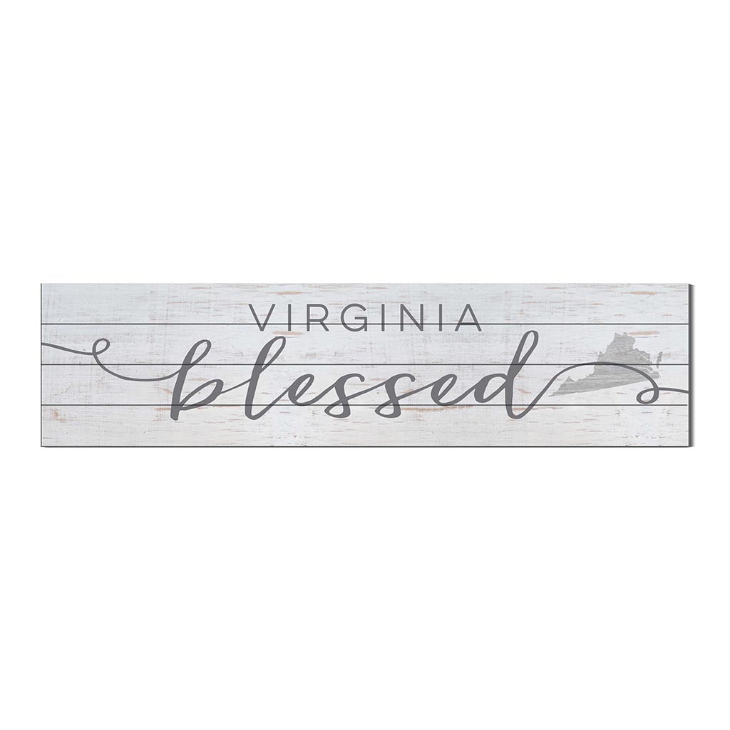40x10 Whitewash Slat Sign State Blessed Virginia