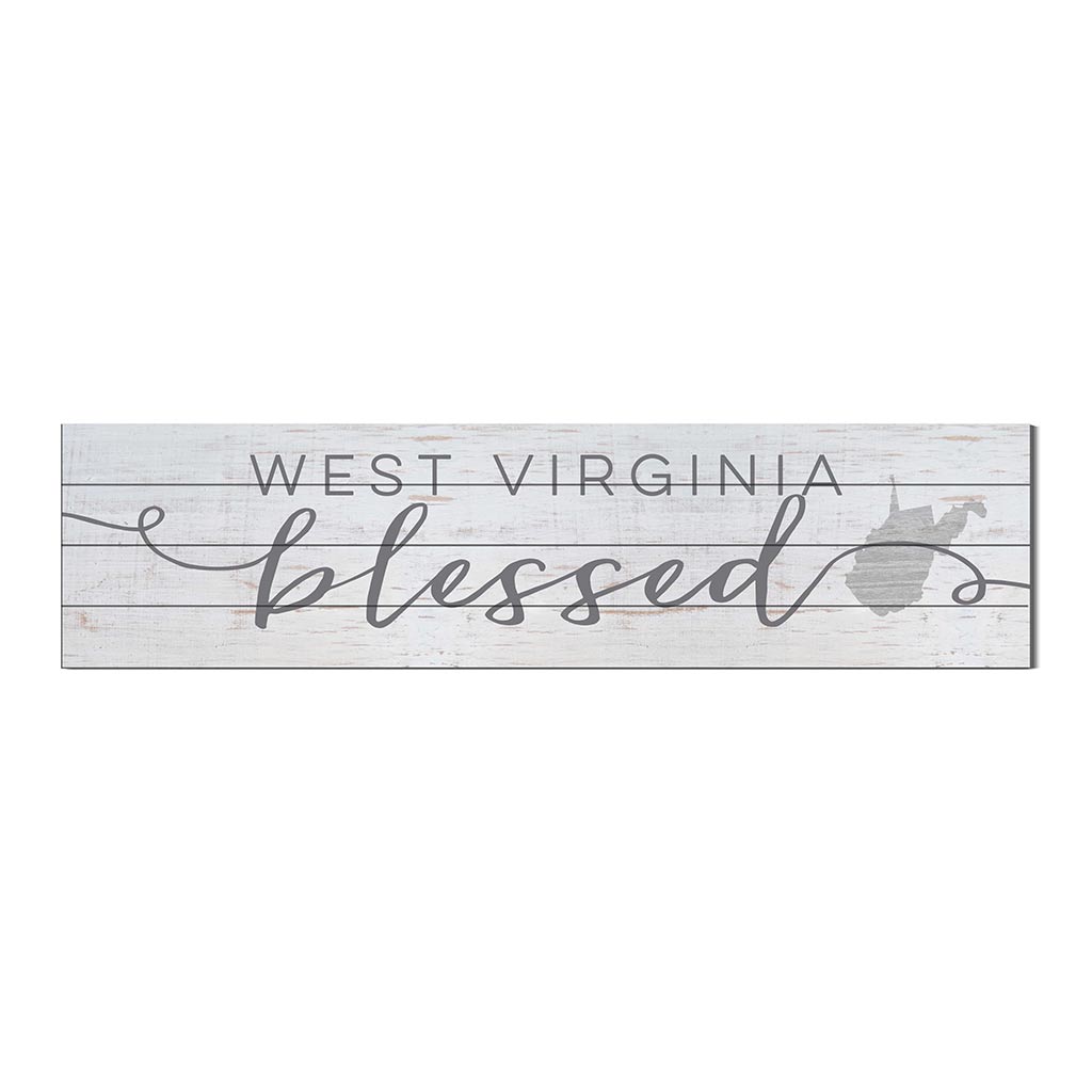 40x10 Whitewash Slat Sign State Blessed West Virginia