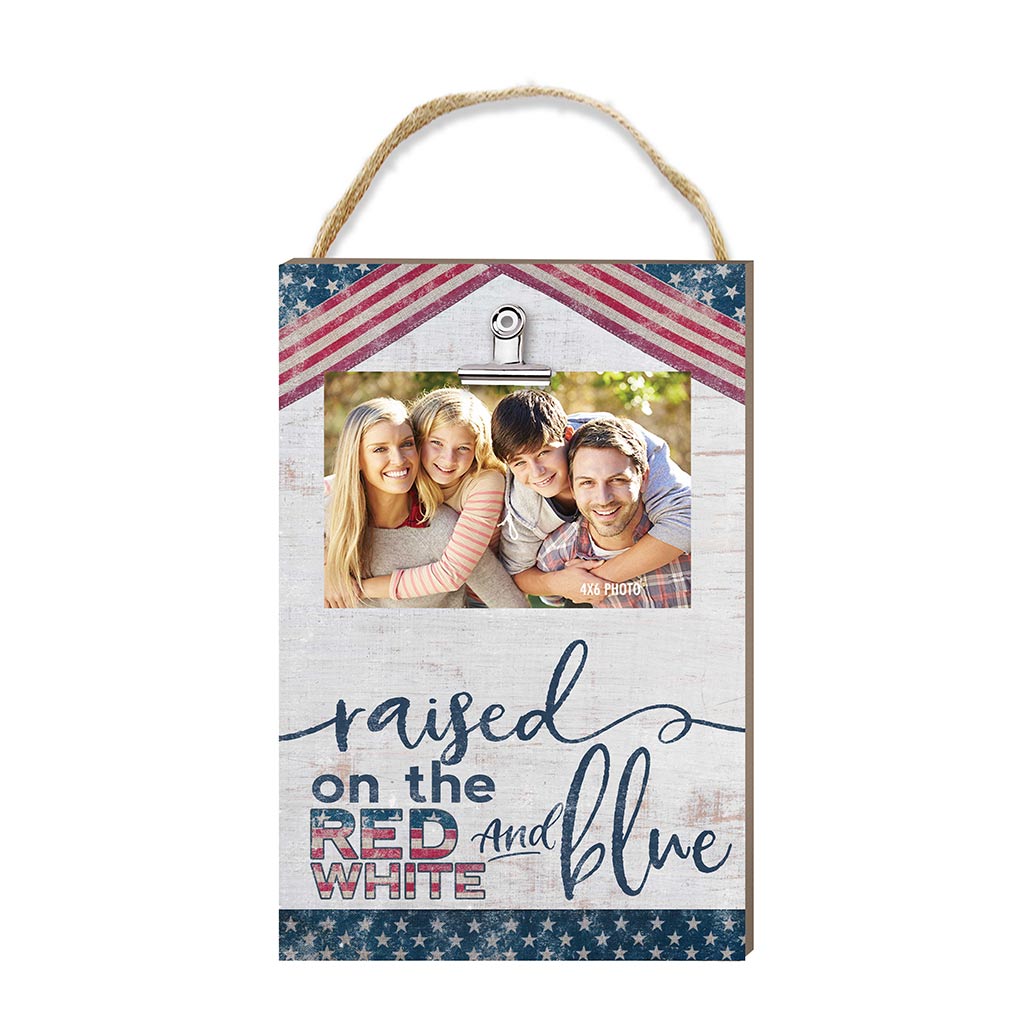 Hanging Clip Photo Frame Raised on Red White and Blue