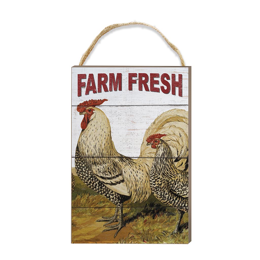 8x12 Farm Fresh Rooster Hanging Sign
