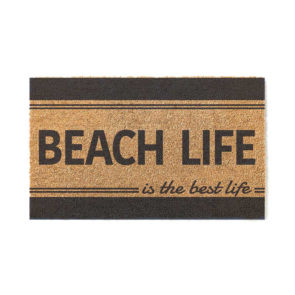 18x30 Coir Doormat Beach Life is Best Stripe