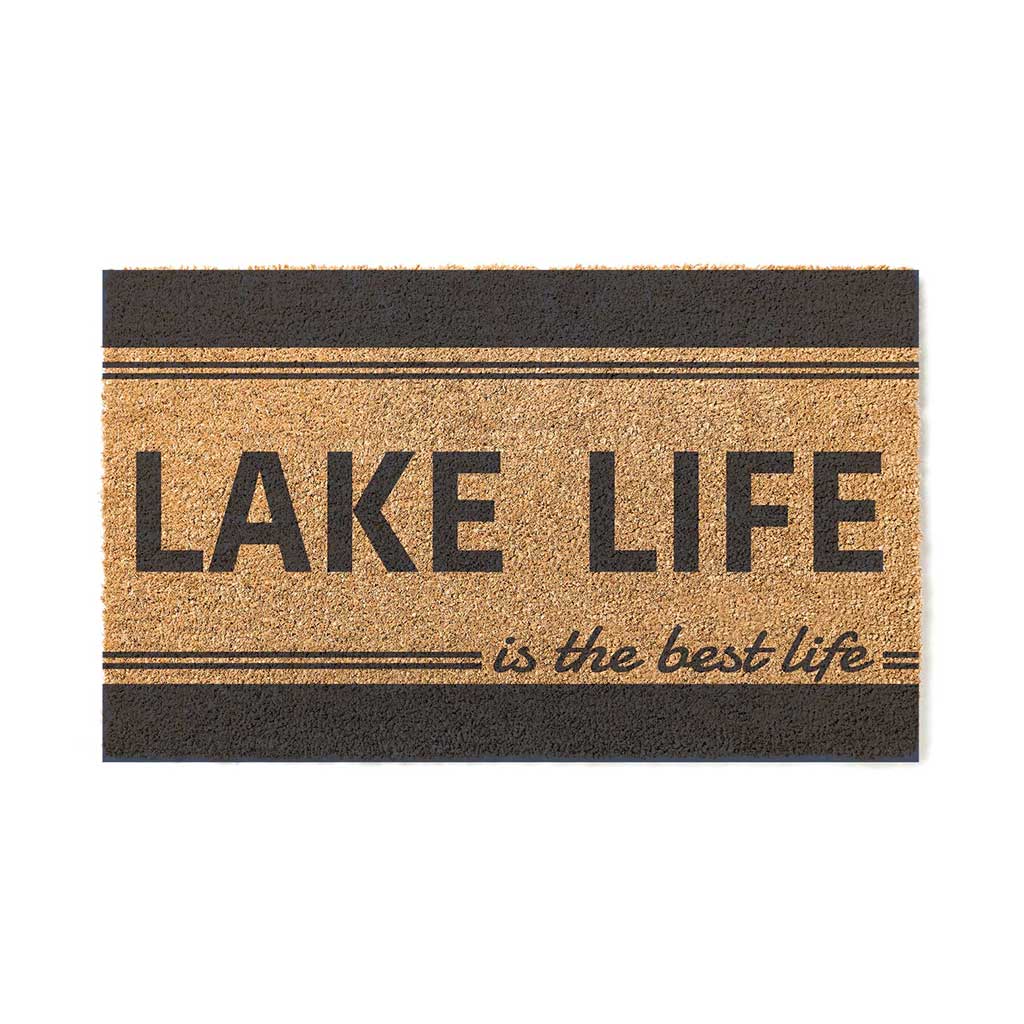18x30 Coir Doormat Lake Life is Best Stripe