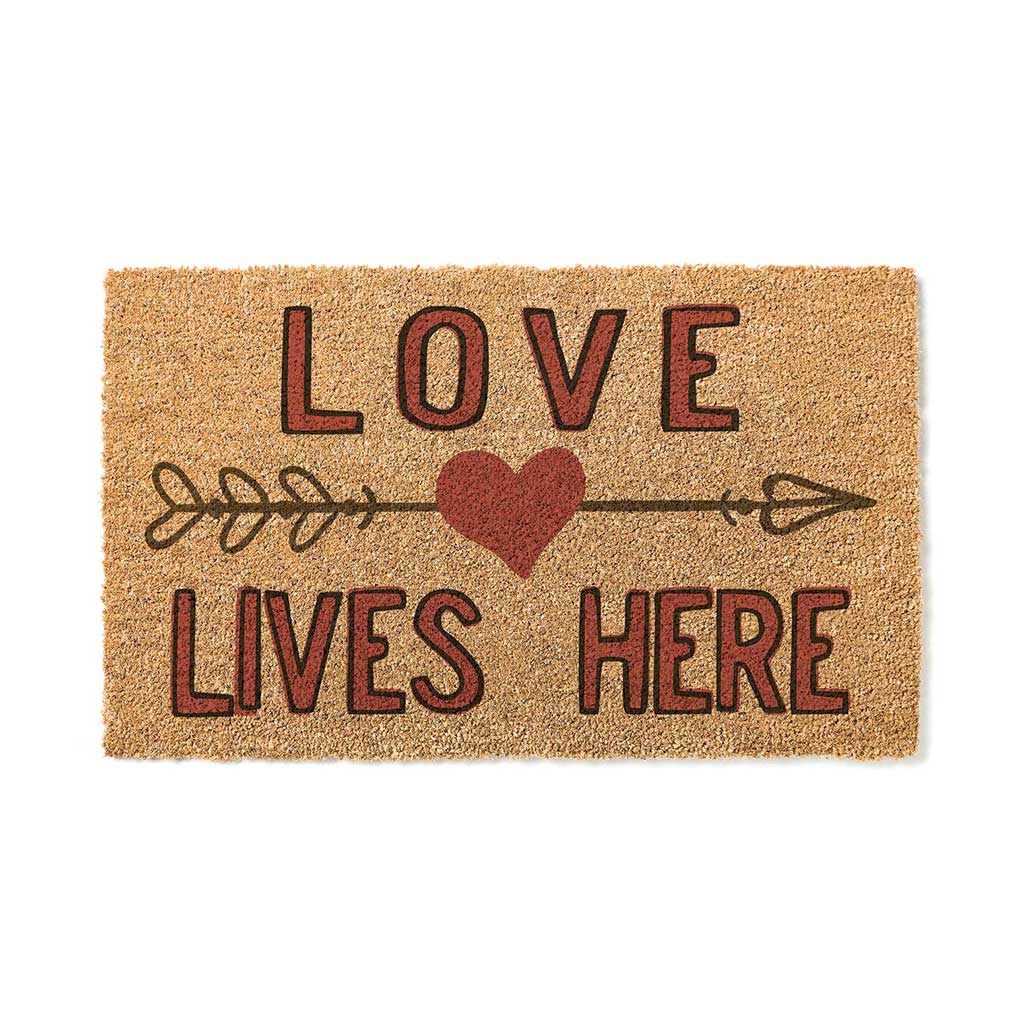 18x30 Coir Doormat Love Lives Here Heart