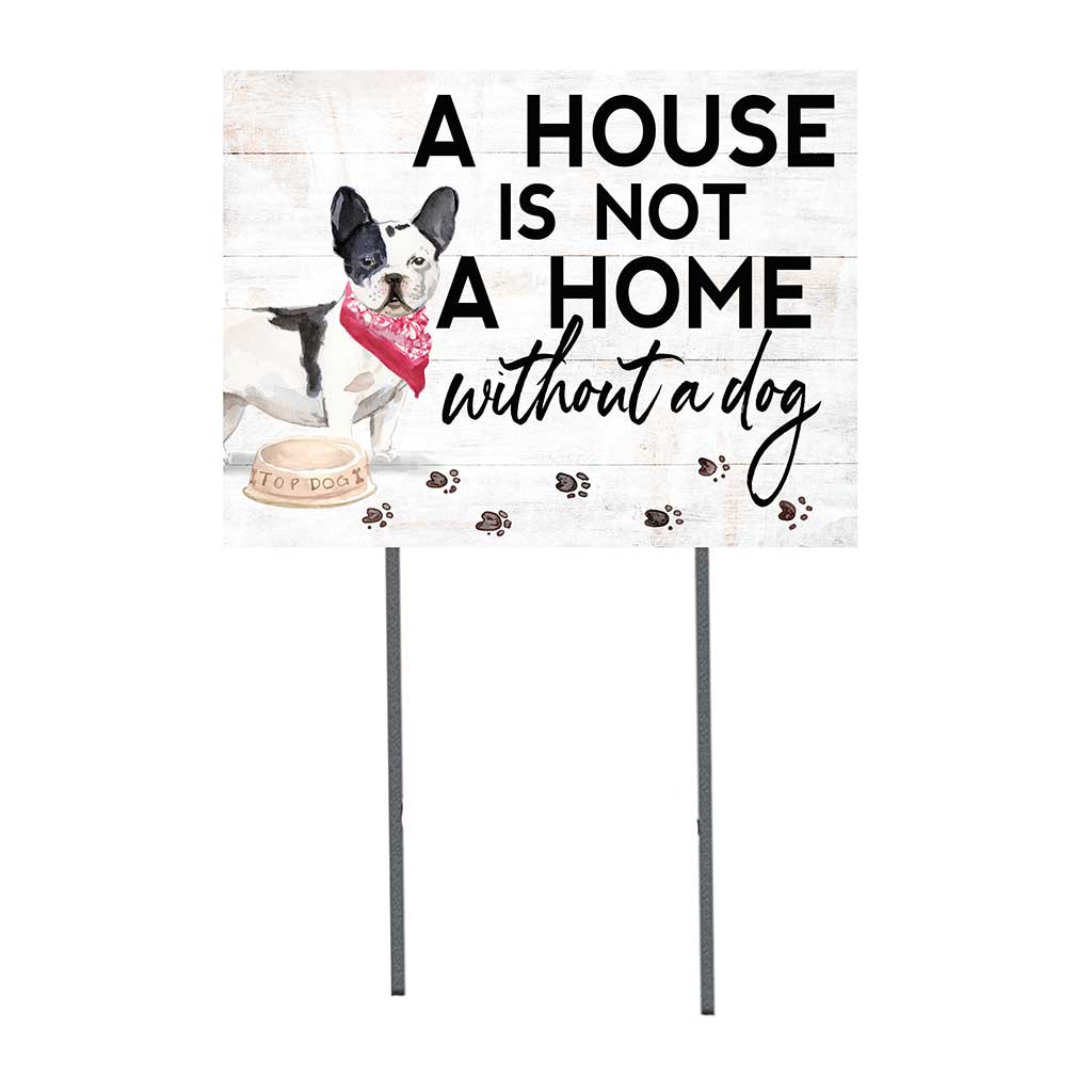 18x24 Black and White French Bulldog Dog Lawn Sign