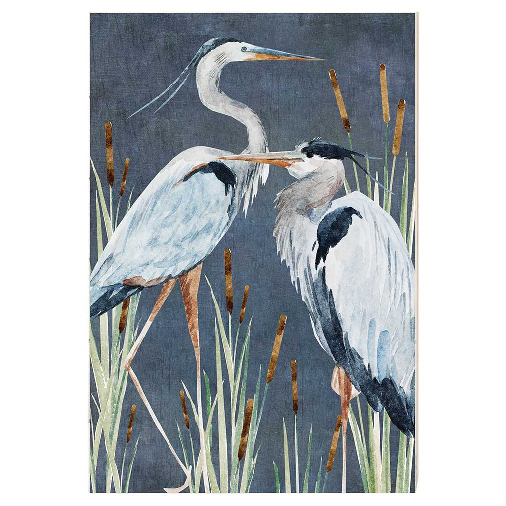 23x34 Weathered Grey Herons and Cattails Sign