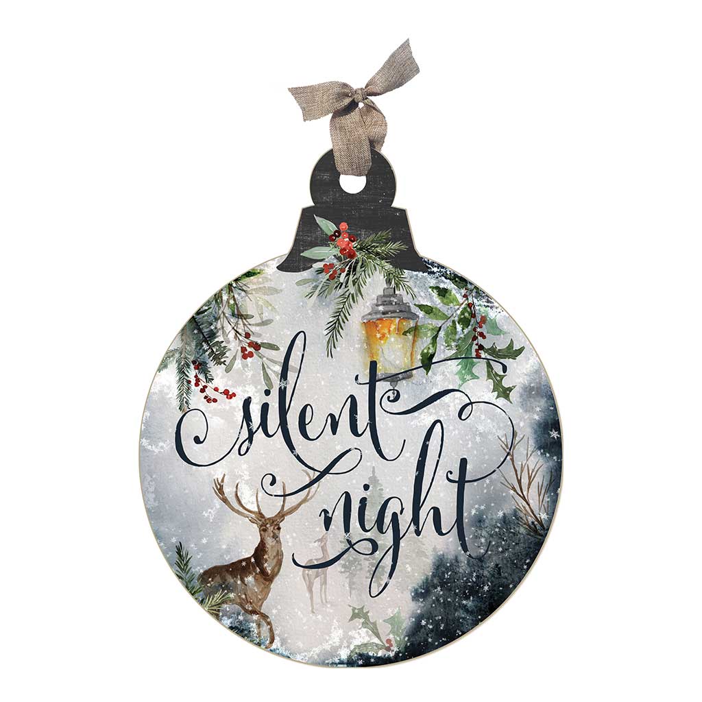 Silent Night Deer Scene Large Ornament Sign
