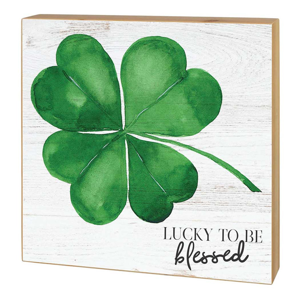 5x5 Lucky to Be Blessed Shamrock Block