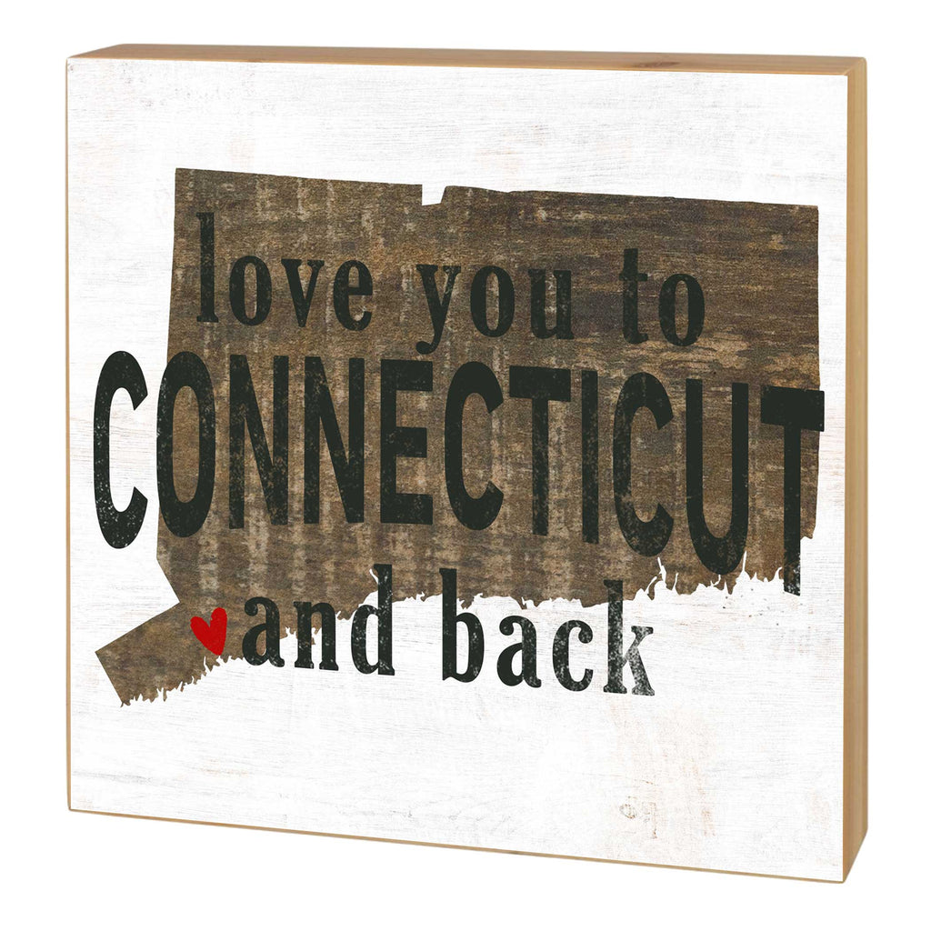 5x5 Love You To State Block Connecticut