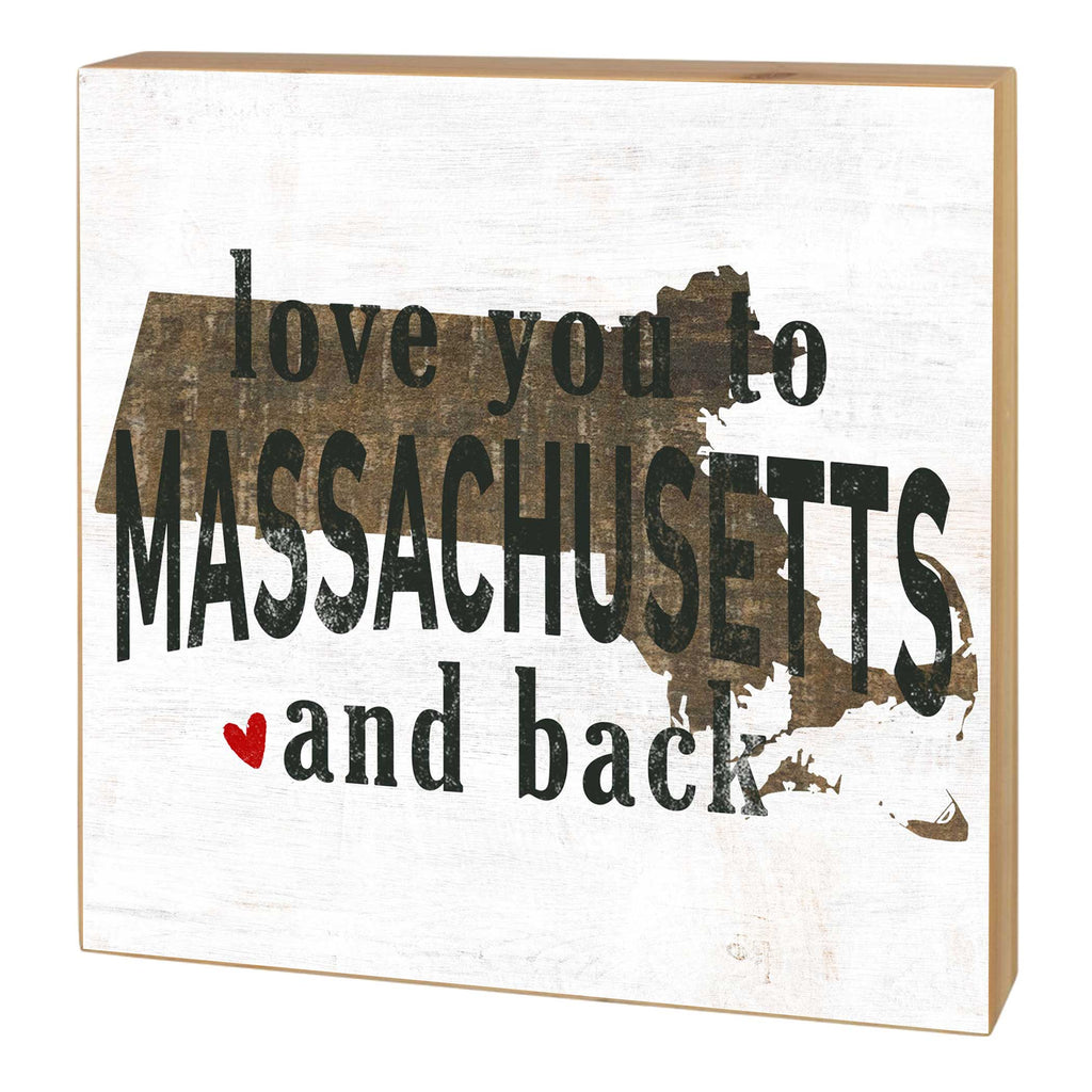 5x5 Love You To State Block Massachusetts