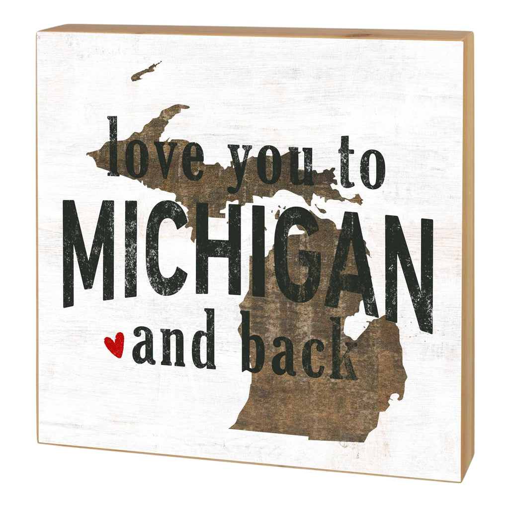 5x5 Love You To State Block Michigan