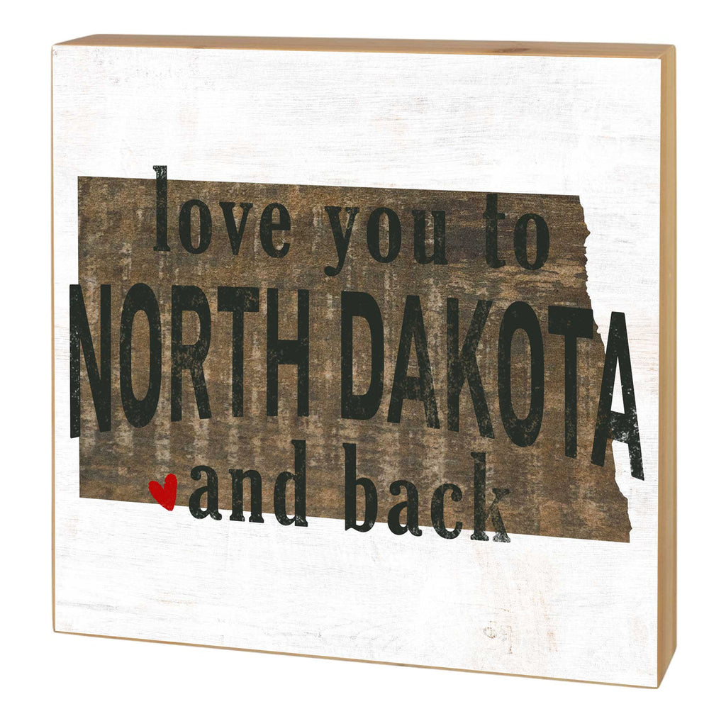 5x5 Love You To State Block North Dakota
