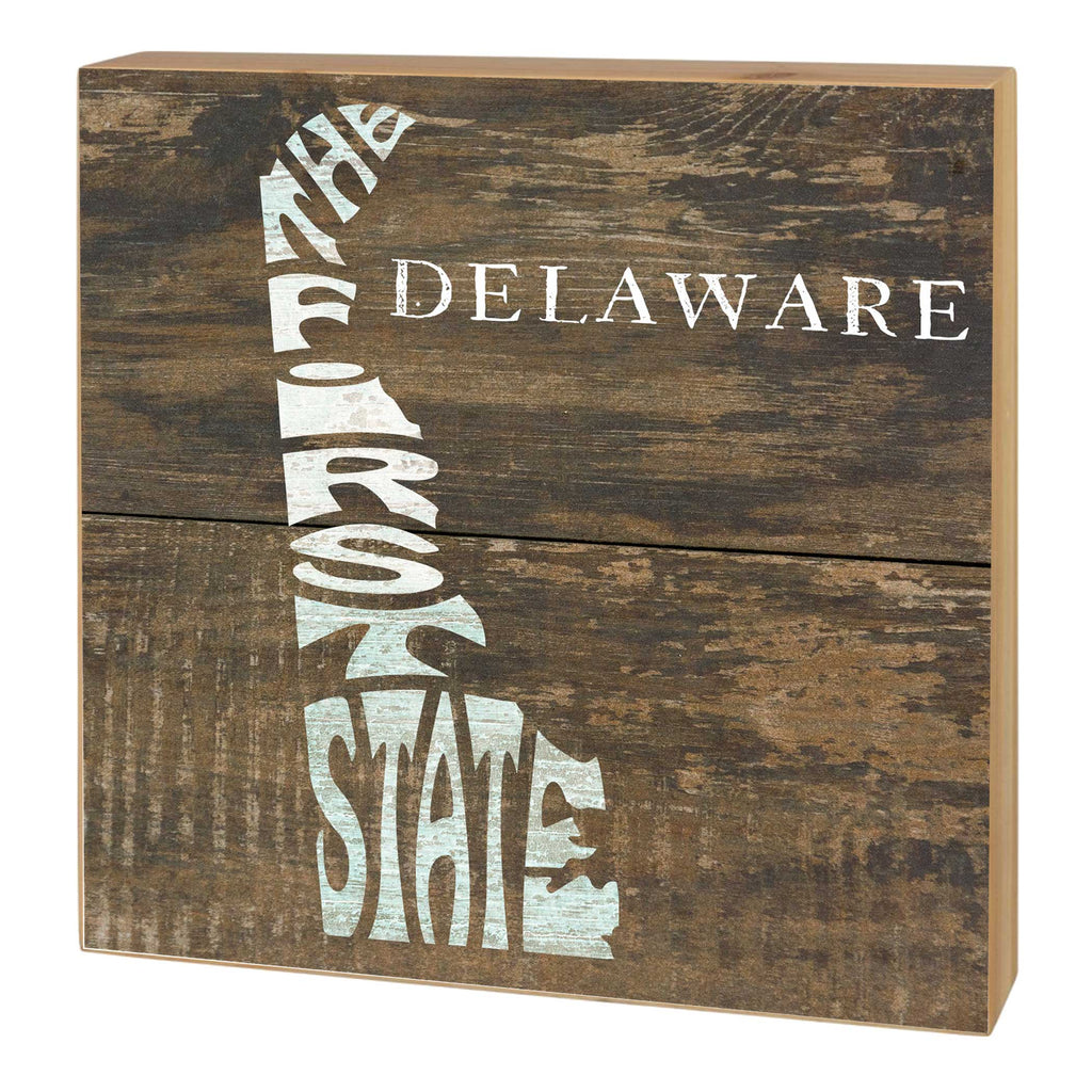 5x5 State Slogan Block Delaware
