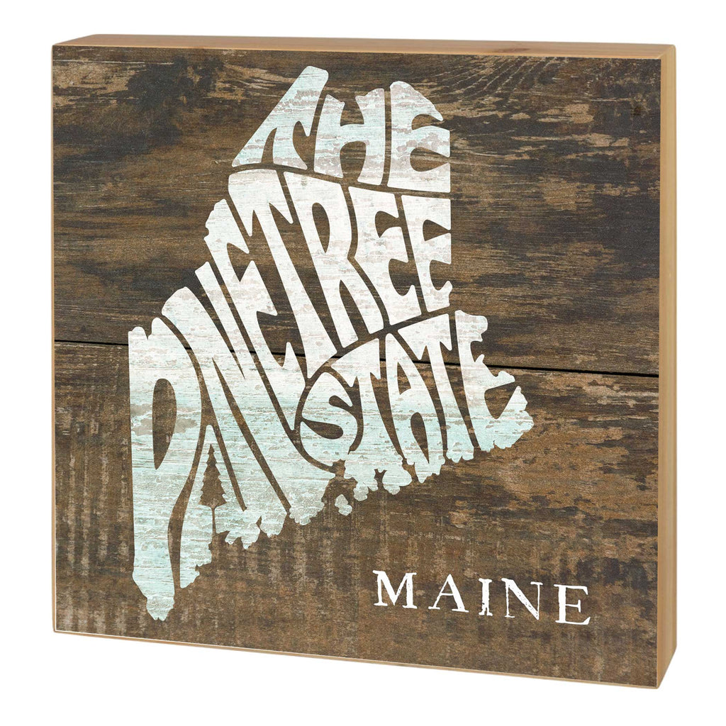 5x5 State Slogan Block Maine