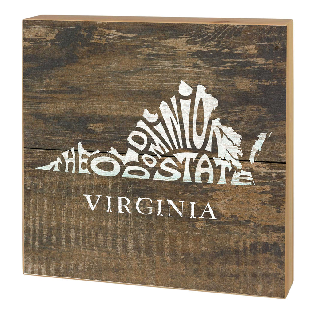 5x5 State Slogan Block Virginia