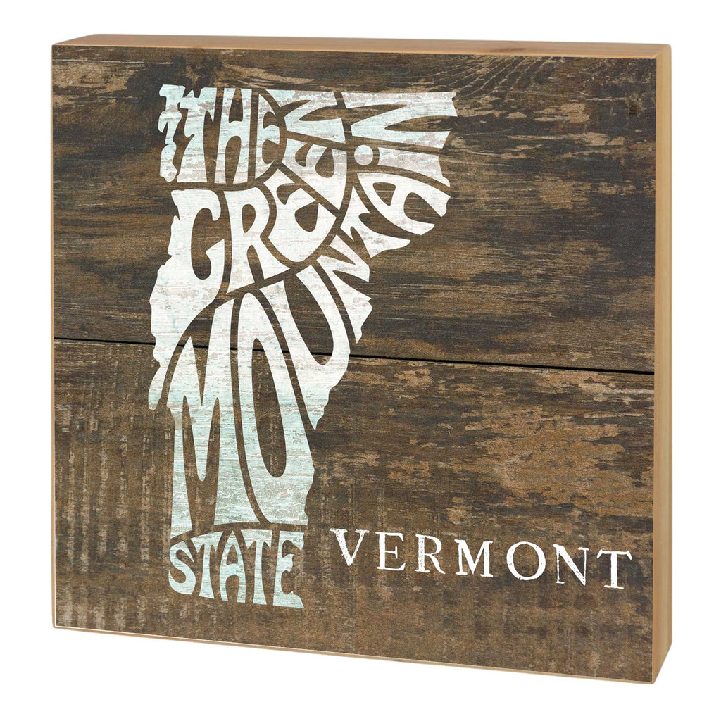 5x5 State Slogan Block Vermont