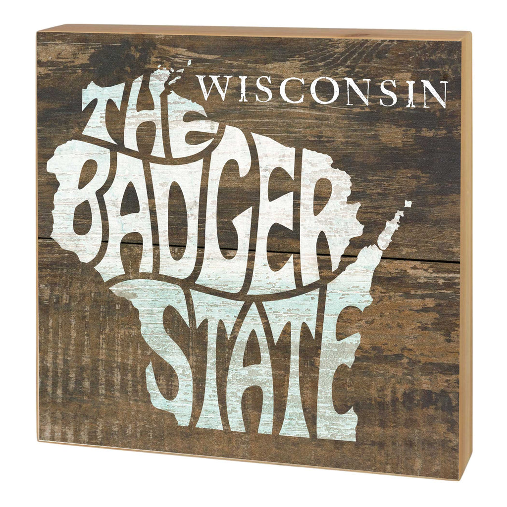 5x5 State Slogan Block Wisconsin