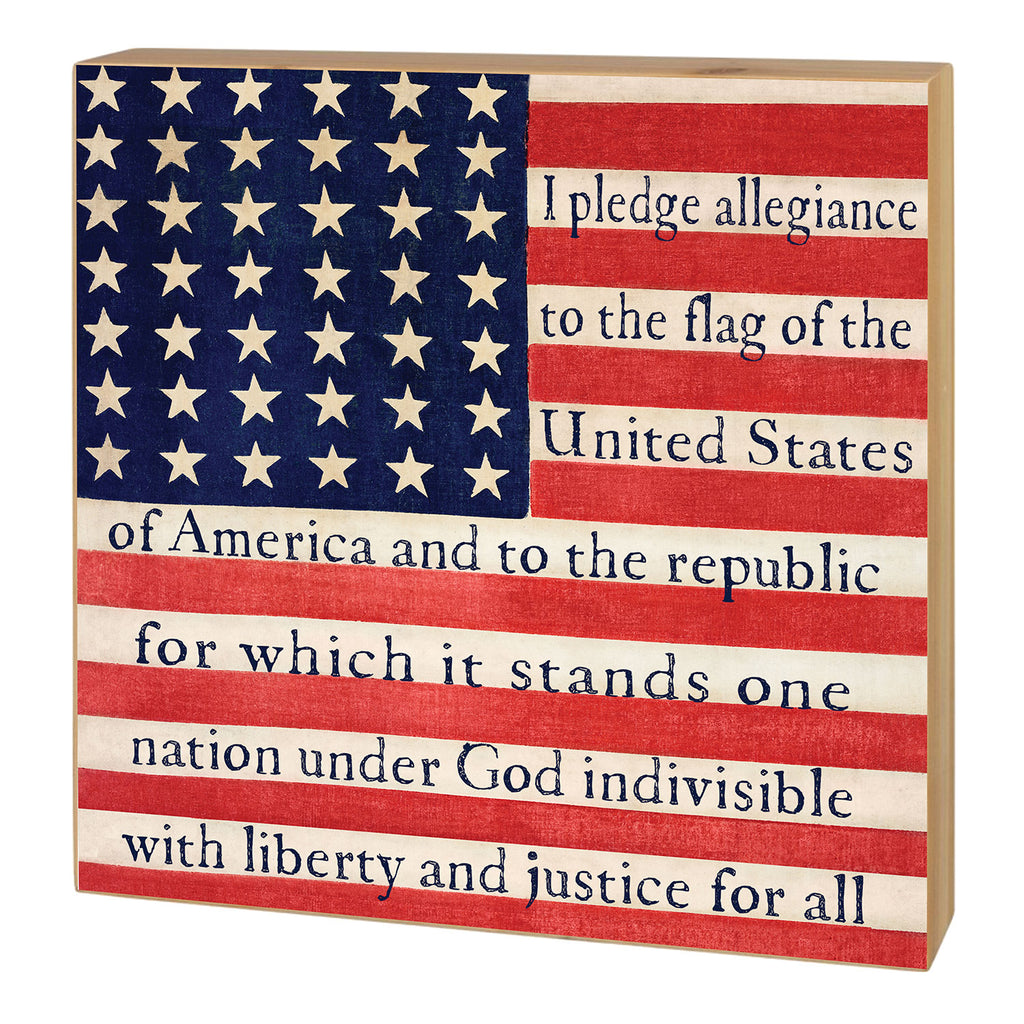 5x5 Block American Flag Pledge of Allegiance