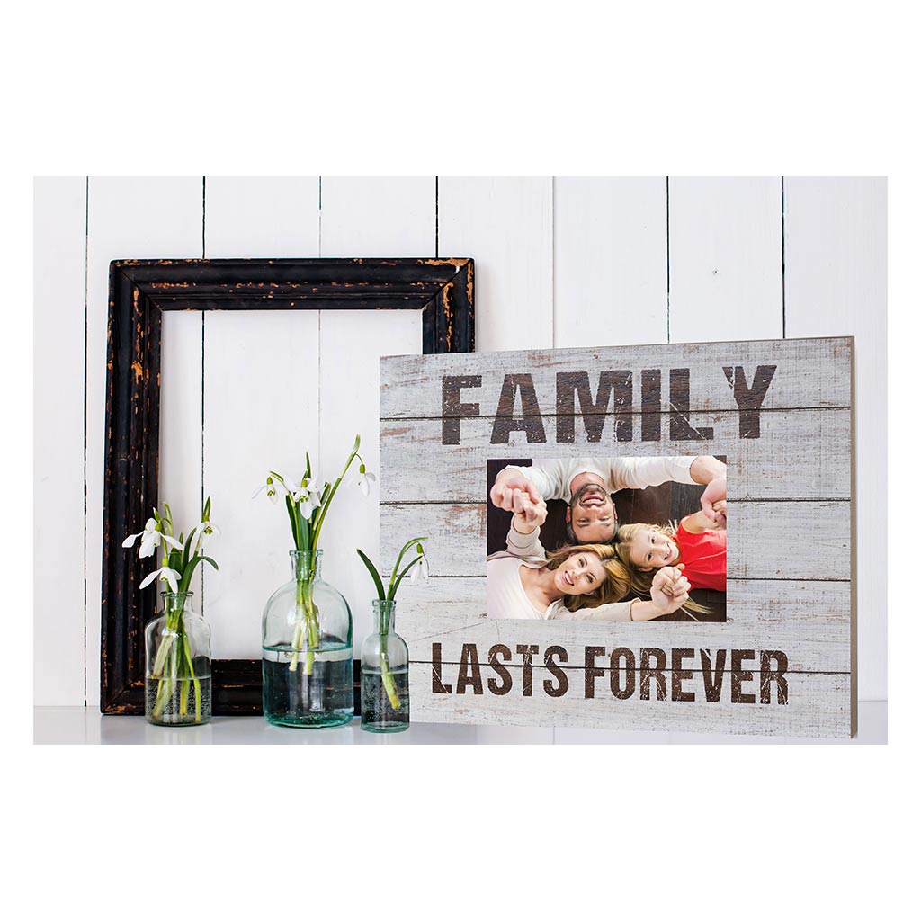 Weathered Whitewash Slat Photo Frame Family Lasts Forever