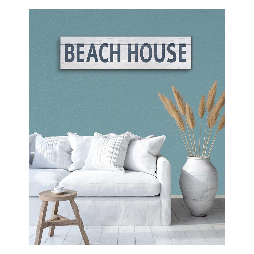40x10 Whitewash Slat Sign BEACH HOUSE