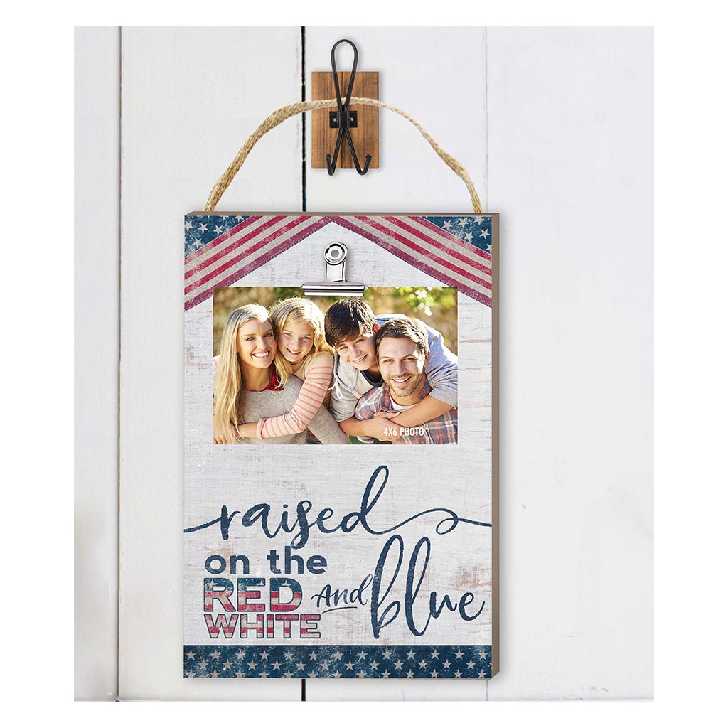Hanging Clip Photo Frame Raised on Red White and Blue