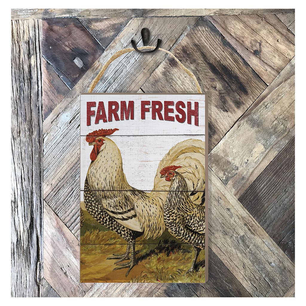 8x12 Farm Fresh Rooster Hanging Sign